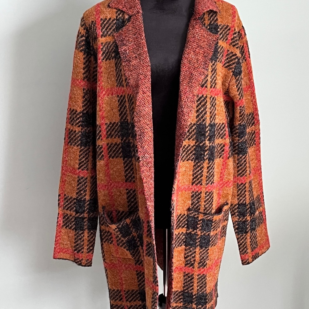 NWT Joseph A. Catskill Plaid Sweater Jacket XL